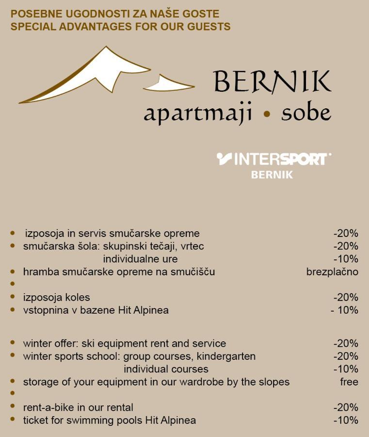 Apartment Bernik II Kranjska Gora Esterno foto